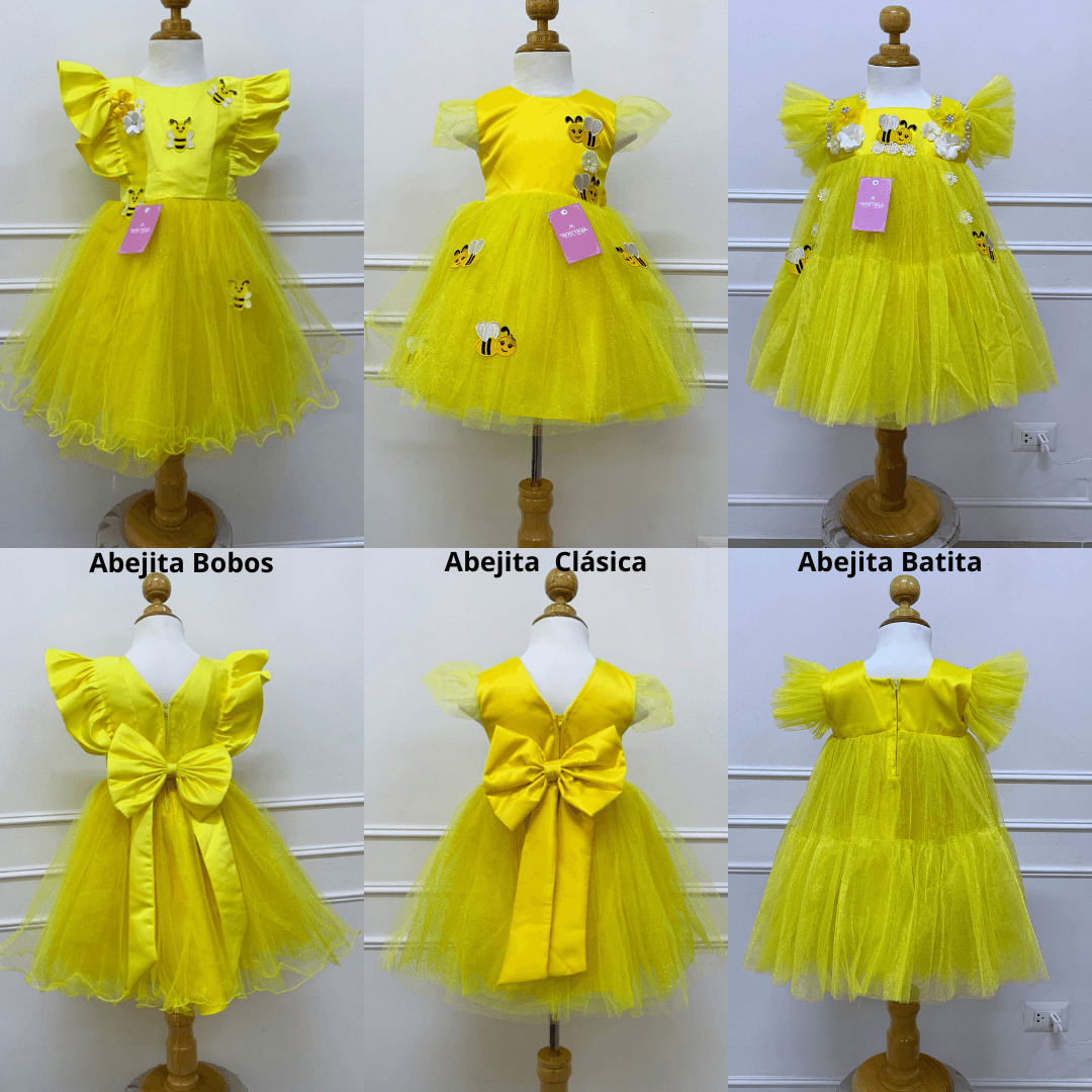 Vestido Abeja con Lazo Negro — 1,2,4,6,8,10,12