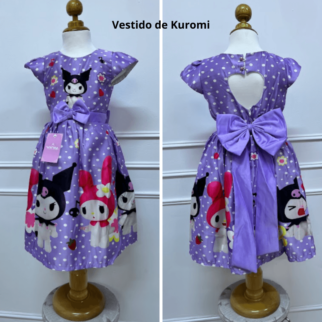 Vestido Kuromi con abertura en la espalda corazón — 1,2,4,6,8,10,12,14