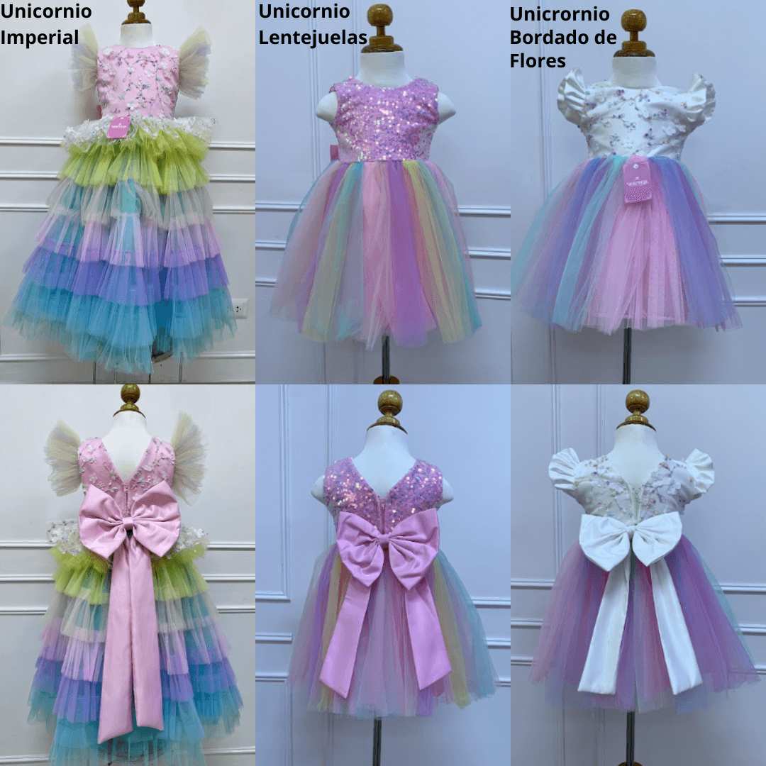 Vestido Unicornio Lentejuelas — 2,4,6,8,10,12