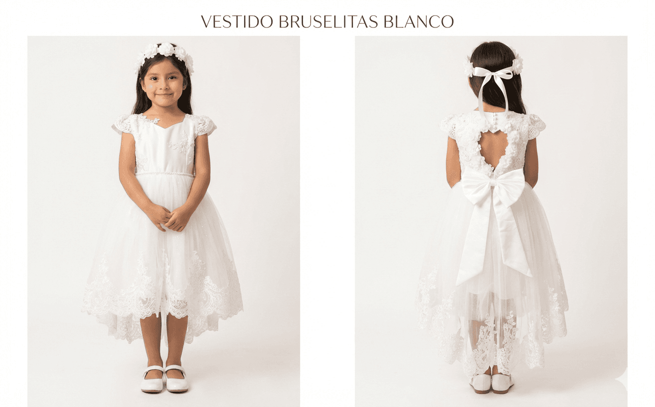 Vestido Bruselitas Blanco (Tallas 10-16)