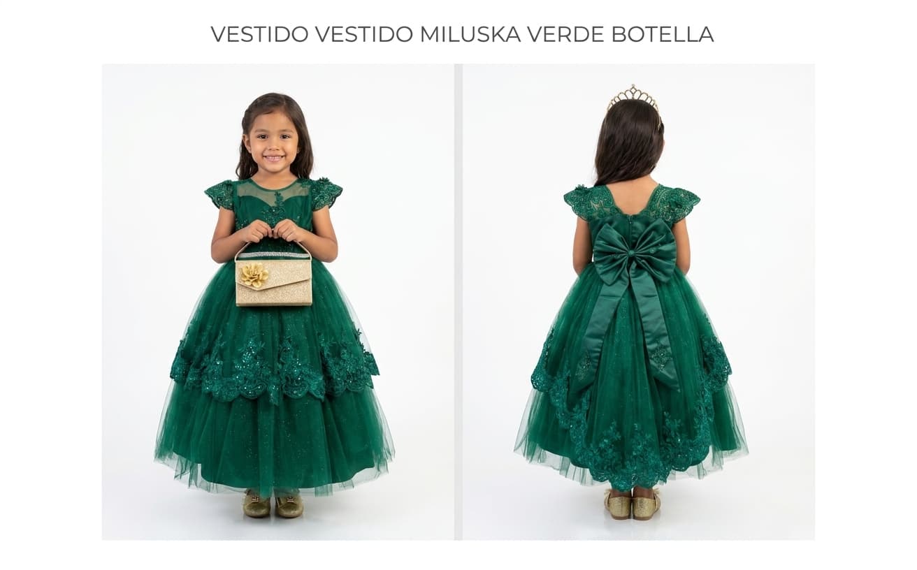 Vestido Miluska Verde Botella — 6,8,10,12