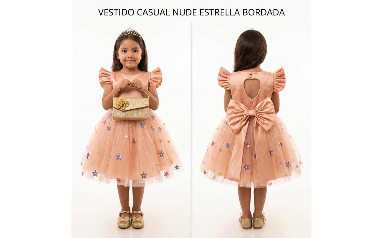 Casual nude estrella bordada — Casual nude estrella bordada - Talla 8