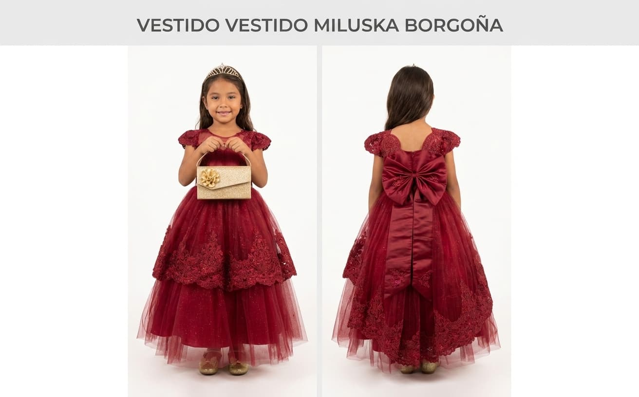 Vestido Miluska Borgoña