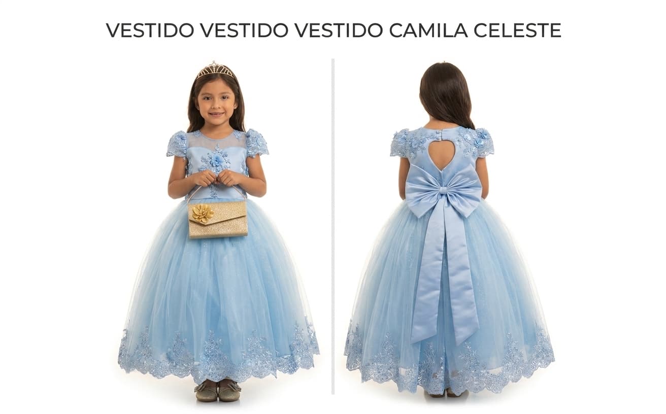 Vestido Camila — Vestido Camila Celeste T12